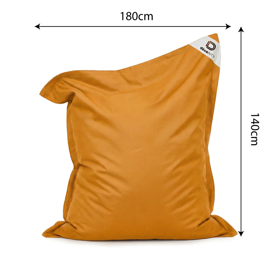 Funda de Puf Gigante XXL 180x140 Amarillo Miel, para interior, exterior y piscina