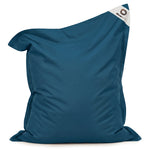 Pouf bleu pétrole 180x140 cm en situation extérieure