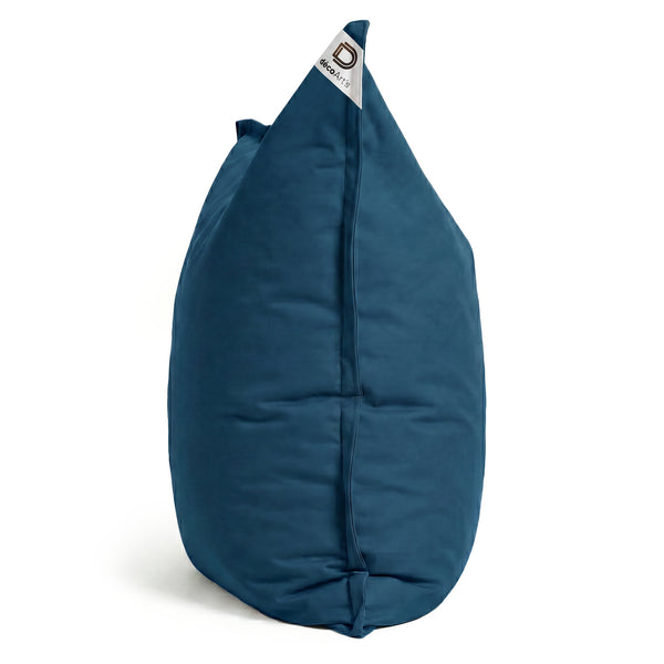 Housse de Pouf Géant XXL 180x140 Bleu Pétrole - vue latérale