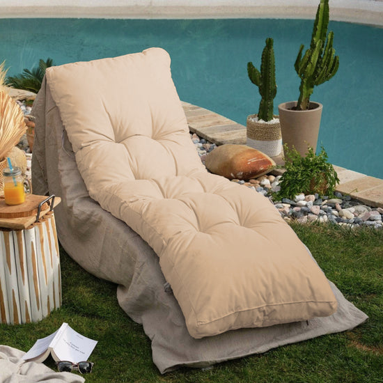 Coussin bain de soleil 185 x55cm Beige clair - Deco-arts.fr