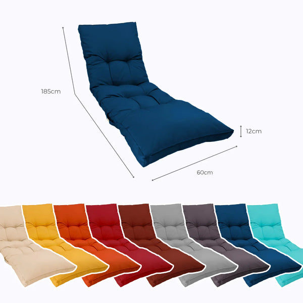 Colchoneta para Tumbona 185x55 Azul Petróleo - Grueso 12cm & Impermeable