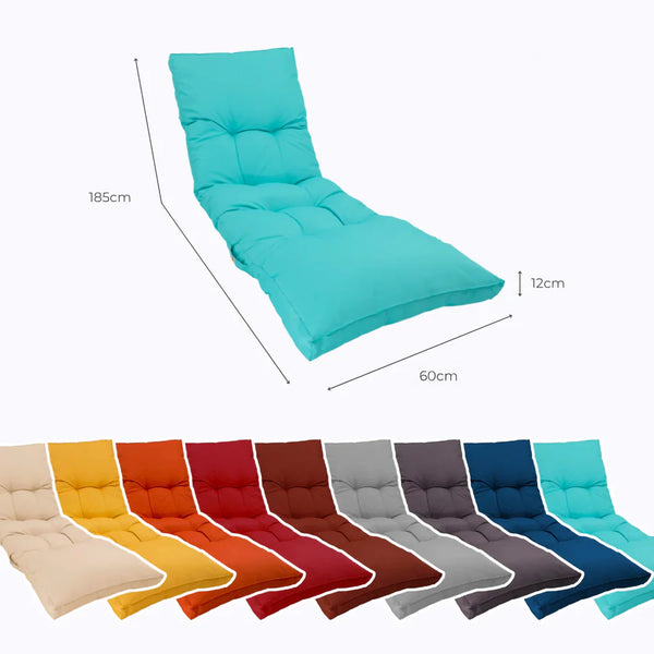 Colchoneta para Tumbona 185x55 Azul Caribe - Grueso 12cm & Impermeable