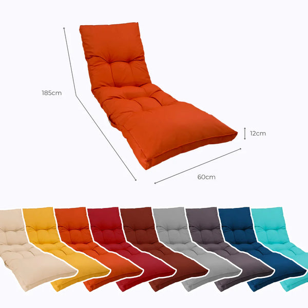 Colchoneta para Tumbona 185x55 Naranja - Grueso 12cm & Impermeable