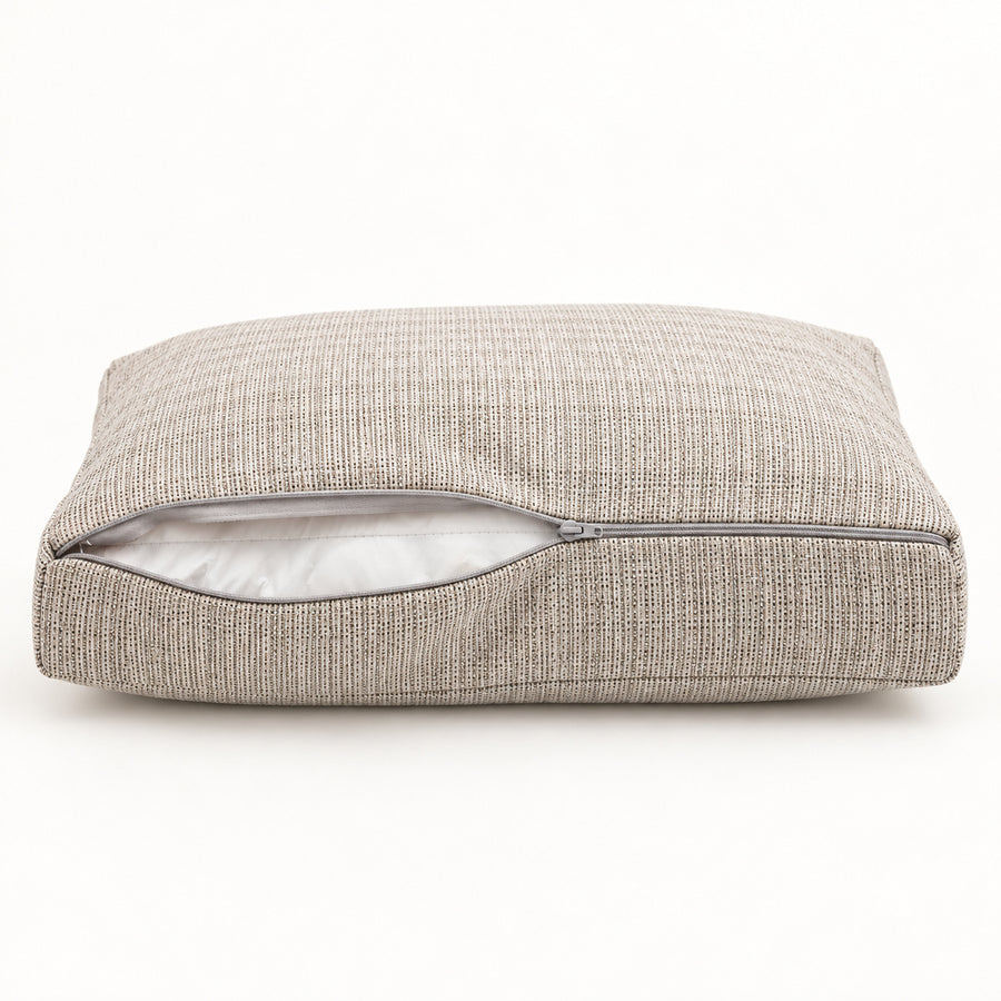 Ensemble Coussins Salon Jardin 60x60 Beige Chiné Noir - Assise + Dossier (Premium 270g)