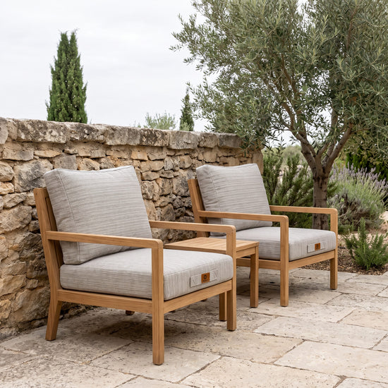 Ensemble Coussins Salon Jardin 60x60 Beige Chiné Noir - Assise + Dossier (Premium 270g)