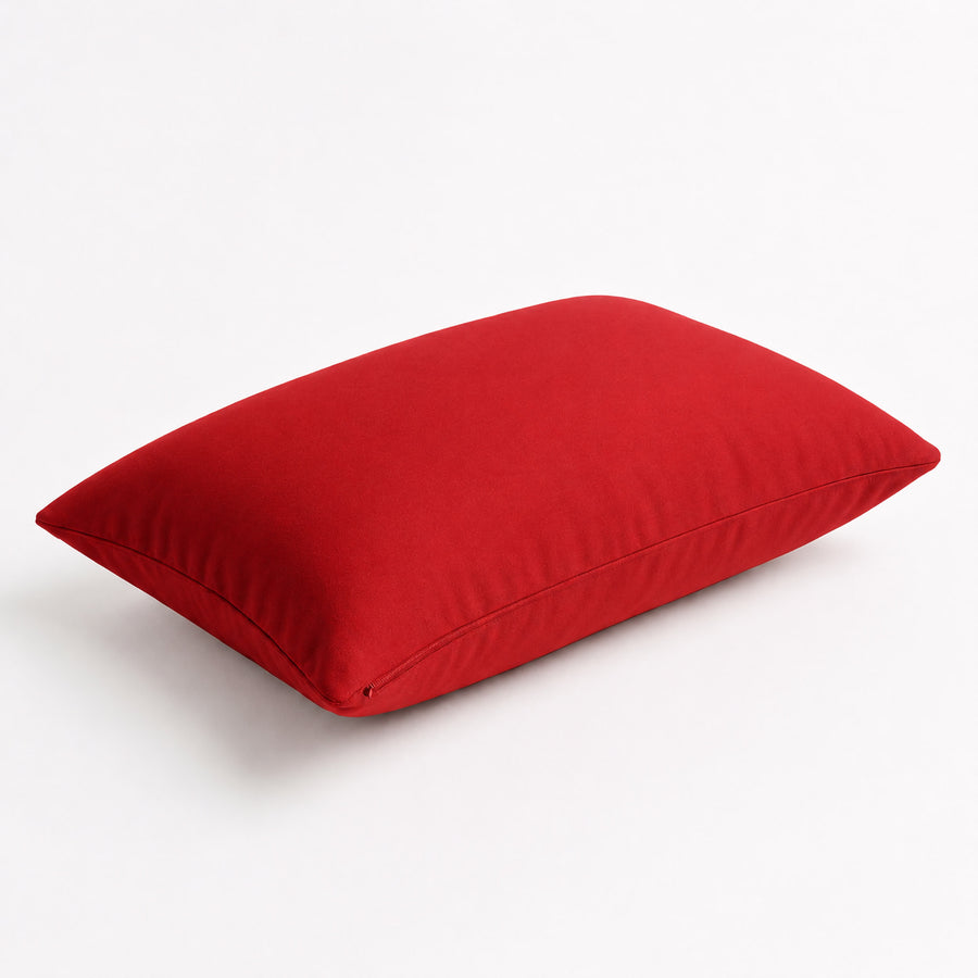 Lot de 2 Coussins d'Appoint 60x35 Rouge, tissu polyester