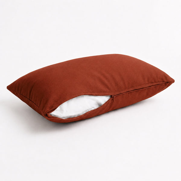 Lot de 2 Coussins d'Appoint 60x35 Terracotta - Déco Jardin & Déhoussable