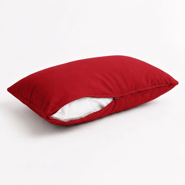 Lot de 2 Coussins d'Appoint 60x35 Rouge - Déco Jardin & Déhoussable