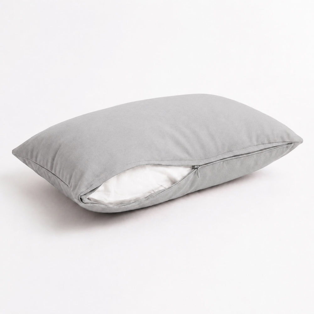 Lote de 2 Cojines Auxiliares 60x35 Gris Guijarro, tejido anti-UV e hidrófugo