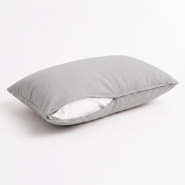 Lot de 2 Coussins d'Appoint 60x35 Gris Galet - Déco Jardin & Déhoussable