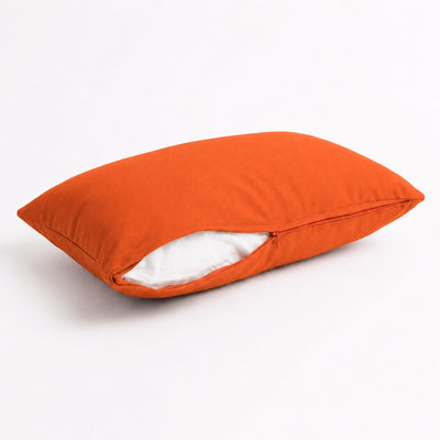 Lote de 2 Cojines Auxiliares 60x35 Naranja - Decoración de Jardín & Con Funda Extraíble