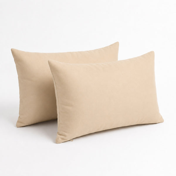 Lote de 2 Cojines Auxiliares 60x35 Beige - Decoración de Jardín & Con Funda Extraíble