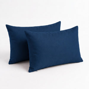 Lot de 2 Coussins d'Appoint 60x35 Bleu Pétrole - Déco Jardin & Déhoussable