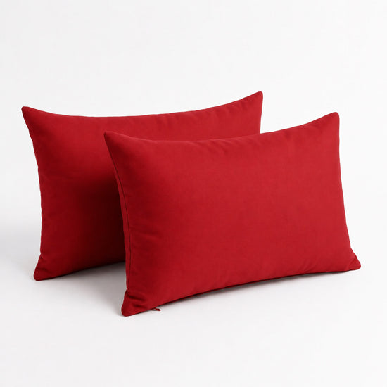 Lote de 2 Cojines Auxiliares 60x35 Rojo - Decoración de Jardín & Con Funda Extraíble