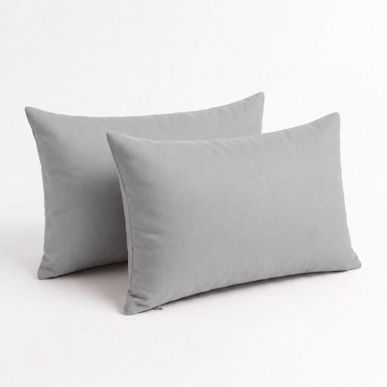 Lote de 2 Cojines Auxiliares 60x35 Gris Guijarro - Decoración de Jardín & Con Funda Extraíble