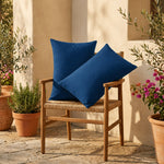 Lote de 2 Cojines Auxiliares 60x35 Azul Petróleo - Decoración de Jardín & Con Funda Extraíble