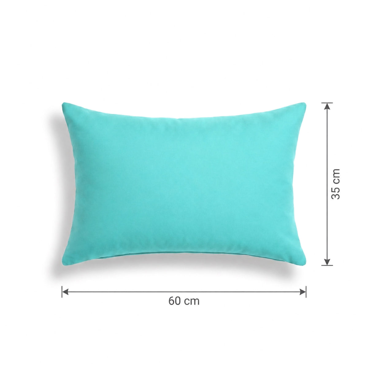 Lote de 2 Cojines Auxiliares 60x35 Azul Caribe - Decoración de Jardín & Con Funda Extraíble – esquema con medidas