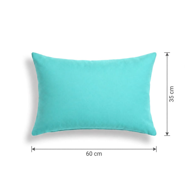 Lot de 2 Coussins d'Appoint 60x35 Bleu Caraïbes - Déco Jardin & Déhoussable