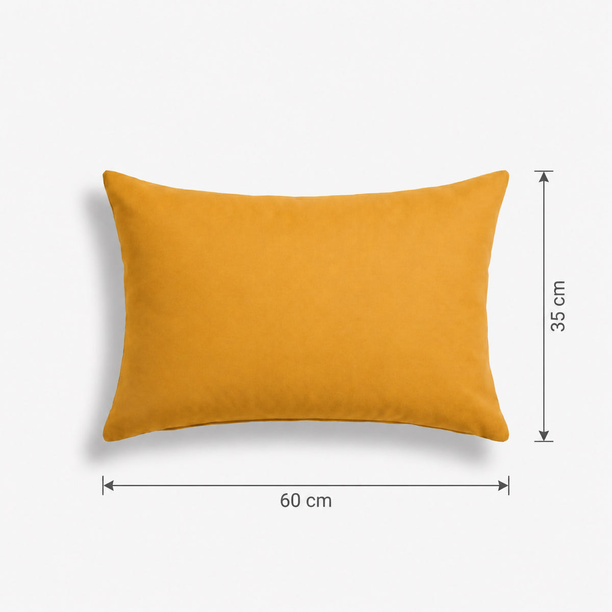 Lote de 2 Cojines Auxiliares 60x35 Amarillo - Decoración de Jardín & Con Funda Extraíble – esquema con medidas