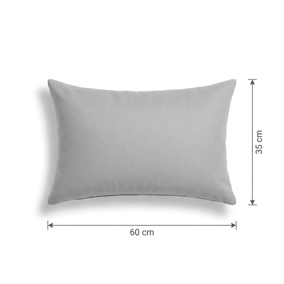 Lote de 2 Cojines Auxiliares 60x35 Gris Guijarro - Decoración de Jardín & Con Funda Extraíble – esquema con medidas