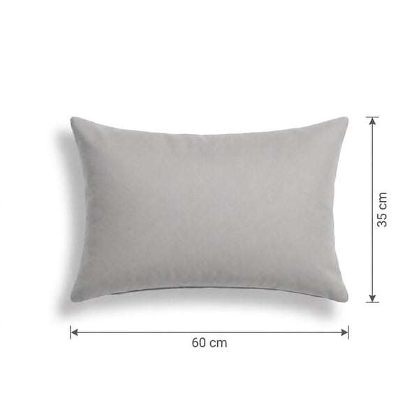 Lot de 2 Coussins d'Appoint 60x35 Gris Galet - Déco Jardin & Déhoussable