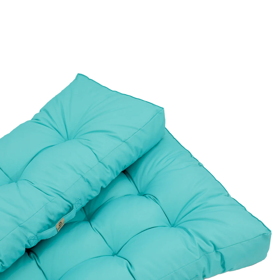 Conjunto de Cojines para Palé 120x80 Azul Caribe, tejido de poliéster