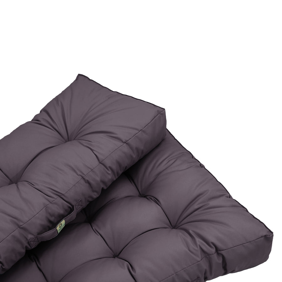 Conjunto de Cojines para Palé 120x80 Gris Carbón, tejido de poliéster