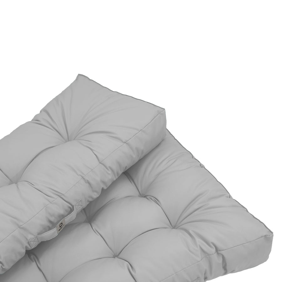 Conjunto de Cojines para Palé 120x80 Gris Guijarro, tejido de poliéster