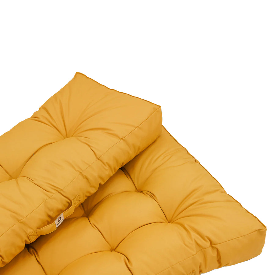 Conjunto de Cojines para Palé 120x80 Amarillo Miel, tejido de poliéster