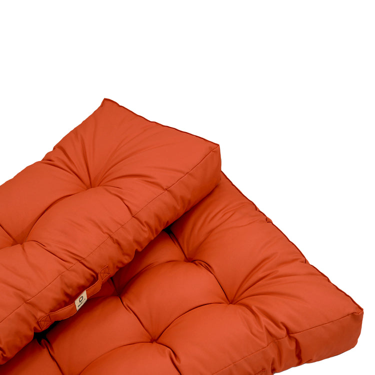 Lot coussins extérieur pour palette orange 120x80 Imperméables Anti-UV DECOARTS - Deco-arts.fr