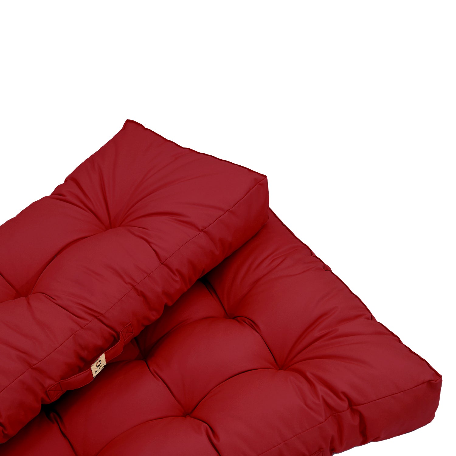 Lot coussins extérieur pour palette rouge piment 120x80 Imperméables Anti-UV DECOARTS - Deco-arts.fr