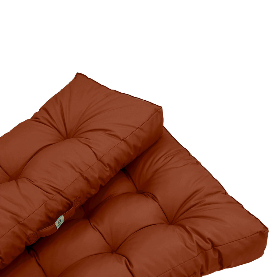 Conjunto de Cojines para Palé 120x80 Terracota, tejido de poliéster