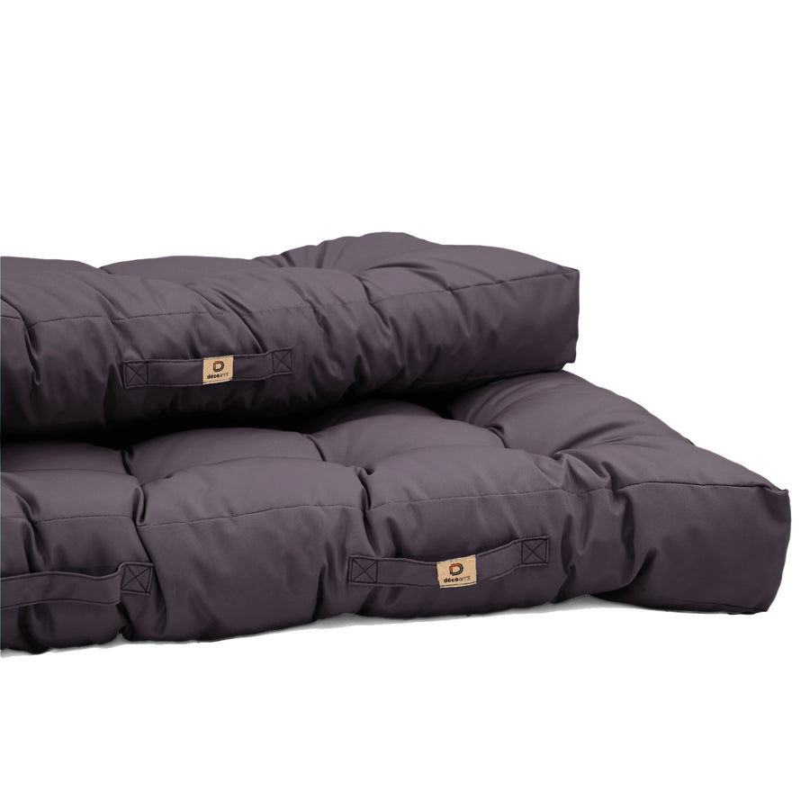 Conjunto de Cojines para Palé 120x80 Gris Carbón, tejido anti-UV e hidrófugo