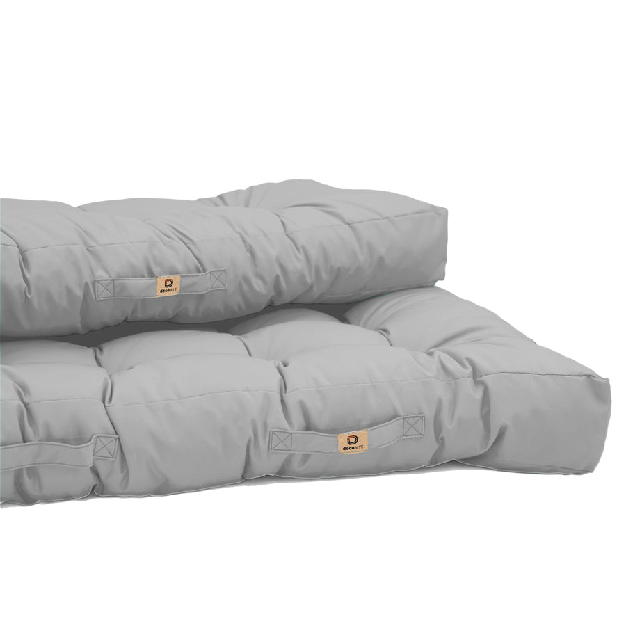 Conjunto de Cojines para Palé 120x80 Gris Guijarro, impermeable