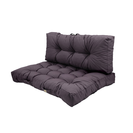 Lot coussins extérieur pour palette gris carbone 120x80 Imperméables Anti-UV DECOARTS - Deco-arts.fr