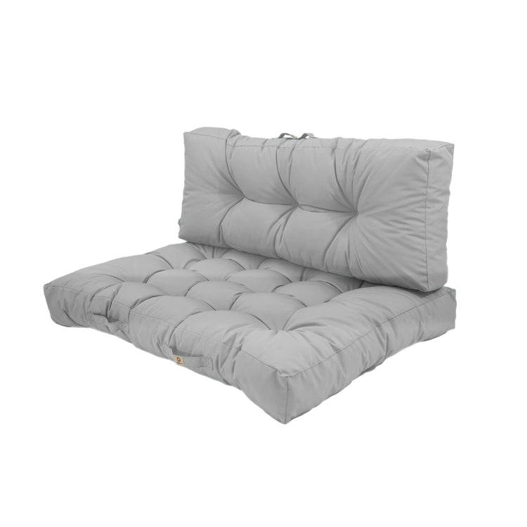 Lot coussins extérieur pour palette gris galet 120x80 Imperméables Anti-UV DECOARTS - Deco-arts.fr