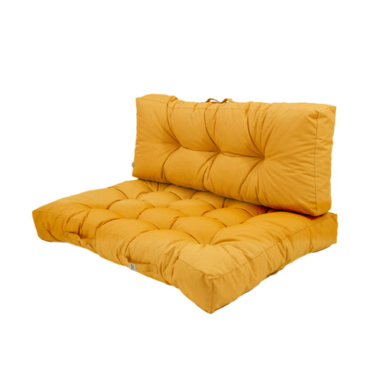 Lot coussins extérieur pour palette jaune miel 120x80 Imperméables Anti-UV DECOARTS - Deco-arts.fr