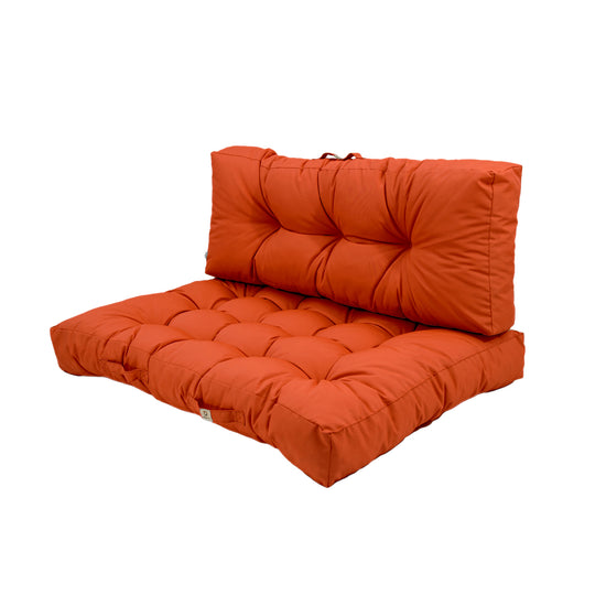 Lot coussins extérieur pour palette orange 120x80 Imperméables Anti-UV DECOARTS - Deco-arts.fr