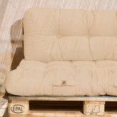 Lot coussins extérieur pour palette beige 120x80 Imperméables Anti-UV DECOARTS - Deco-arts.fr