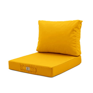 Ensemble Coussins Salon Jardin 50x60 Jaune - Largeur 60cm (Assise + Dossier)