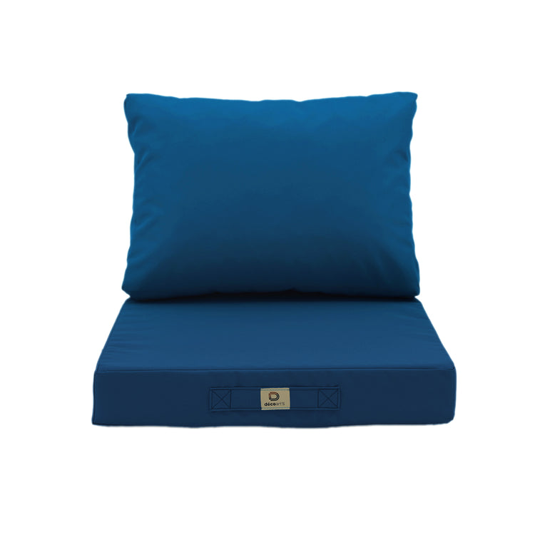 Coussins pour salon de jardin déhoussable 60x70cm Bleu pétrole - Deco-arts.fr