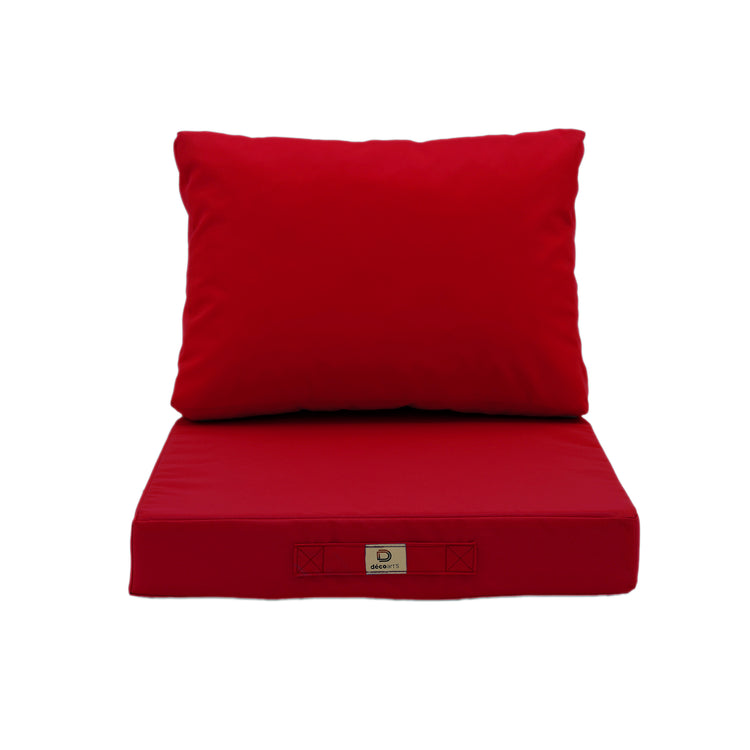 Coussins pour salon de jardin déhoussable 60x70cm Rouge - Deco-arts.fr