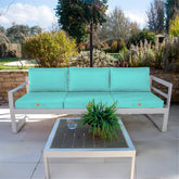 Coussins pour salon de jardin déhoussable 60x60cm Bleu caraïbes - Deco-arts.fr
