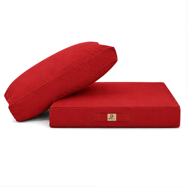 Conjunto de Cojines para Salón de Jardín 60x70 Rojo - Con Funda Extraíble & Anti-UV (Asiento + Respaldo)