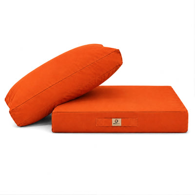 Conjunto de Cojines para Salón de Jardín 60x70 Naranja - Con Funda Extraíble & Anti-UV (Asiento + Respaldo)