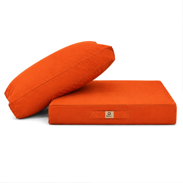Conjunto de Cojines para Salón de Jardín 60x70 Naranja - Con Funda Extraíble & Anti-UV (Asiento + Respaldo)