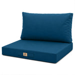 Conjunto de Cojines para Salón de Jardín 60x70 Azul Petróleo - Con Funda Extraíble & Anti-UV (Asiento + Respaldo)