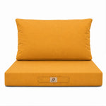 Conjunto de Cojines para Salón de Jardín 60x70 Amarillo - Con Funda Extraíble & Anti-UV (Asiento + Respaldo)