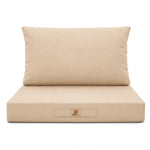 Conjunto de Cojines para Salón de Jardín 60x70 Beige - Con Funda Extraíble & Anti-UV (Asiento + Respaldo)