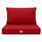 Conjunto de Cojines para Salón de Jardín 60x70 Rojo - Con Funda Extraíble & Anti-UV (Asiento + Respaldo)